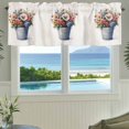 thumbnail image 3 of Purple Tulip Floral Valances for Windows Spring Retro Flower Flowerpot Farm Botanical Rod Pocket Curtain Valance Window Treatment Short Curtains for Kitchen Living Room, 54"x18", 3 of 9