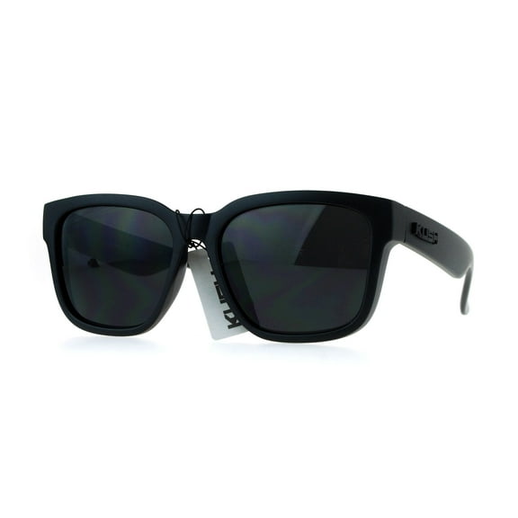 Kush Mens All Black Gangster Oversize Horn Rim Cholo Sunglasses Matte