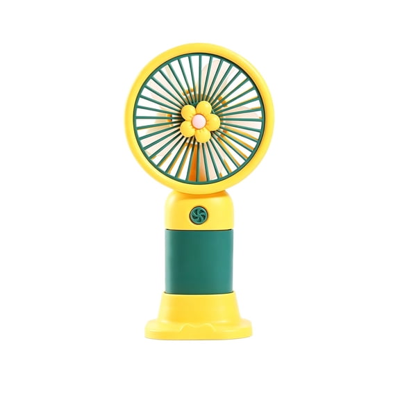 Cute Handheld Mini Fan Portable Rechargeable Small Fan with Floral Design, USB Charging, Built-in Stand, Ideal Gift for Summer Outdoor Use