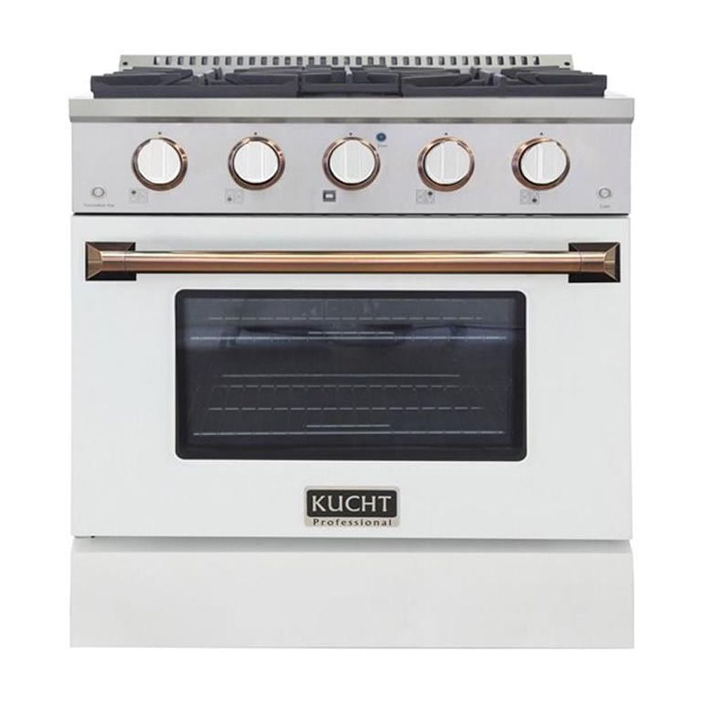 Kucht Professional 30" Stainless Steel Propane Gas Range in Gold/ White/Silver