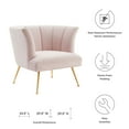 thumbnail image 4 of Armchair Accent Tufted Chair, Pink, Velvet, Modern Contemporary, Mid Century Living Hotel Lounge Cafe Lobby, 4 of 8
