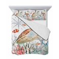 thumbnail image 7 of Brown Sea Turtle Coastal Twin XL Size Down Alternative Comforter,Lightweight Comforter Quilt Bedding Set with Pillow Shams Summer Beach Coral Starfish Nautical Bed Comforter Duvet Insert 68"x98", 7 of 7