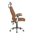 thumbnail image 3 of Atlin Designs Chaise de Bureau Pivotante en Faux Cuir en Brun Clair, 3 of 5