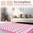 thumbnail image 2 of ODIKA 6'x9' Machine Washable Non-Slip Area Rug, Art Fan Motif High Traffic Rug, Pink, 201666, 2 of 5