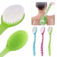 thumbnail image 1 of EEEkit Exfoliating Shower Brush with Long Handle, 14.2" Hangable Body Back Massager, 1 of 6