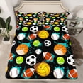 thumbnail image 2 of Feelyou Football Rugby Sport Twin Sheet Sets, Cartoon Watercolor Bedding, 3-Piece, 2 of 7