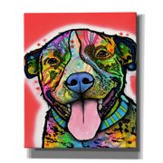 Epic Graffiti Smiling Pit Bull zoey by Dean Russo, Giclee Canvas Wall Art, 20"x24"