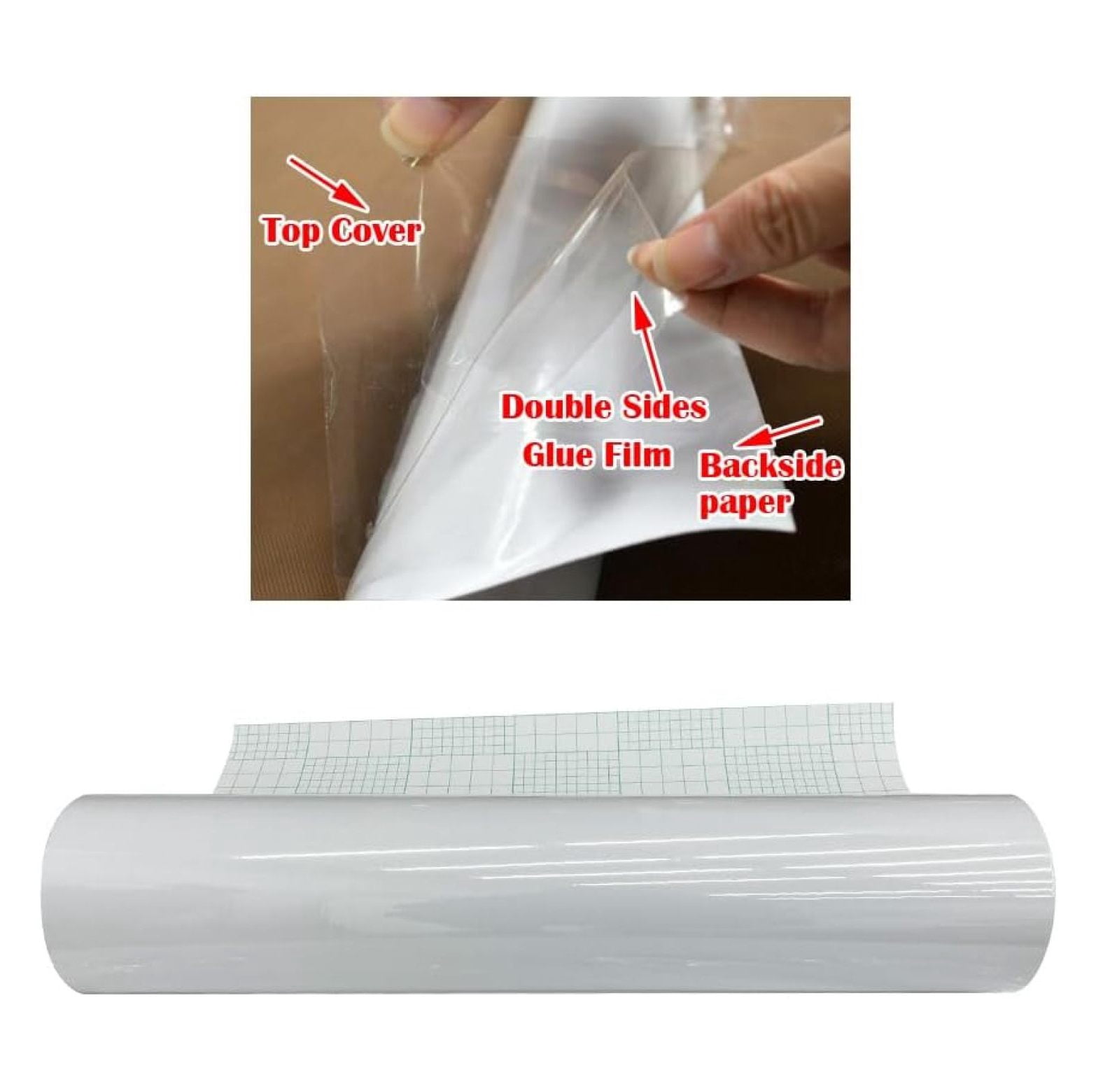 Glossy Double Sided Pressure Sensitive Laminating Mount Film, 3mil, 25-Inch x 108-Foot