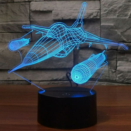 

Nighdn Warcraft Fighter Jet Plane 3D n Lamp Aircraft Airplane Night Light Bedroom r Christmas Gifts for Men Boys Kids