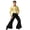 Yellow, variant on Men Shiny Metallic Shirt and Flared Pants Set, 70s Disco Outfit, Long Sleeve Button‑Down Shirt and Bell Bottom Trousers for Halloween Cosplay Theme Party