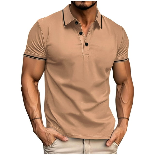 YanHoo Polos de Golf pour Hommes Grande Taille Manches Courtes Col d'Été