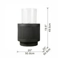 thumbnail image 2 of Heavy Cement Round Black Ribbed Outdoor Water Fountain with Light - Black White, 2 of 5