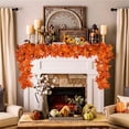 thumbnail image 1 of Guirnalda de Hojas de Arce Artificiales para Halloween (180 Cm) | Decoración Colgante para Festivales de Otoño | Enredaderas Sintéticas Realistas de Color Naranja y Rojo | Decoración Rústica Flexible, 1 of 6