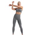 thumbnail image 1 of Traje de yoga para mujer, chándal de entrenamiento, conjuntos de ropa deportiva, súper elástico sin costuras, 1 of 7