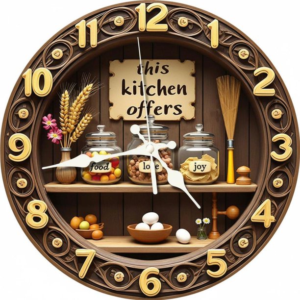 Reloj De Pared Redondo De Madera, Silencioso, Sin Tictac, Funciona Con Pilas, Fácil De Leer, Ideal Para La Decoración Del Hogar En La Sala De Estar, La Cocina O El Dormitorio. 25 25CM Cq2115c