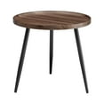 thumbnail image 5 of Danya B. 21.8" x 23.5" x 23.5" Paxton Raised Lip Edge Side Table with Modern Black Metal Taper Legs - Round - Walnut and Black, 5 of 11