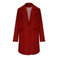 thumbnail image 5 of XUNKUSGA Long Blazers for Women Classic Notched Lapel Single Breasted Blazer Jackets Casual Long Sleeve Lightweight Blazers Spring Fall Women's Blazer S-2XL Red, 5 of 8