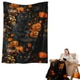 thumbnail image 2 of Halloween Cozy Flannel Throw Blanket 70x100cm, Soft Reversible Blanket for Couch Sofa, Seasonal Fall Decor, Lightweight Warm Nap Blanket for Adults, Kids, Machine Washable, 2 of 9