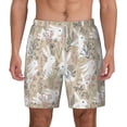 thumbnail image 2 of Picia Retro Bunny Flower pattern Mens Swim Trunks with Compression Liner Stretch Beach Shorts Quick Dry with Zipper Pockets No-Chafing Board Shorts-Small, 2 of 9