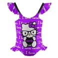 thumbnail image 5 of Hello Kitty Girls One Piece Swimsuits Hawaiian Summer Swimwear Beach Bathing Suit Outfits, 5 of 7