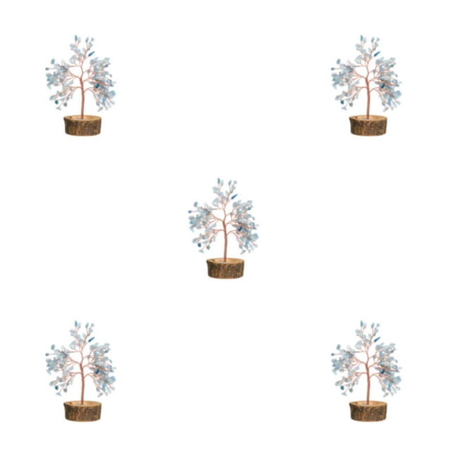 Cateissary Árbol de cristal hecho a mano - Hermosa decoración del hogar para todas las ocasiones Árbol artificial de cristal natural azul claro Type2 NO2