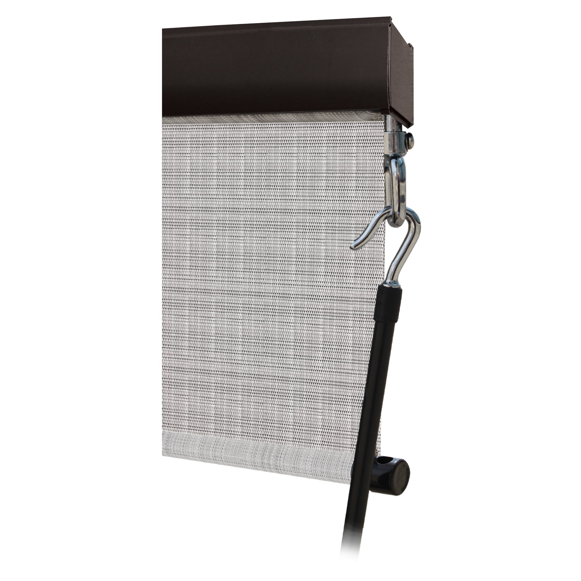 Keystone Fabrics PVC Outdoor Patio Sun Shade with Valance 10ft Wide (Gray/Beige)