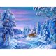 thumbnail image 1 of HOMFUN-pintura de diamante redondo/cuadrado 5D DIY "Casa nieve paisaje de invierno", bordado de punto de cruz, decoración de diamantes de imitación completa, 1 of 4