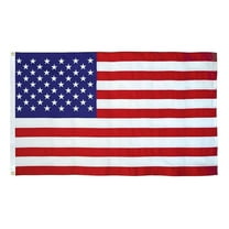 American Flag 3x5 Feet 100% Cotton US Flag - Sewn Stripes, Embroidered Stars, Heavy-Duty Brass Grommets
