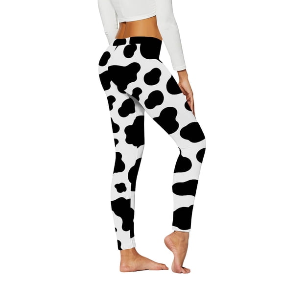 xfsWaSs Leggings for Women Cow Print High Waist Yoga Pants Womens Workout Leggings Sports Tights Soft Stretch Casual Athletic Leggings