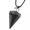 Obsidian, variant on Triangle Rock Quartz Rose Quartz Stone Moon Pendant Energy Reiki Healing Amulet-Clear Quartz
