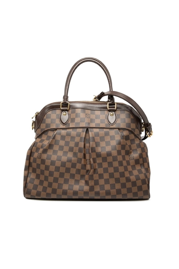 Pre-Owned Louis Vuitton Damier Trevi GM Handbag/Shoulder Bag, 2-Way, N51998, Brown Leather,...