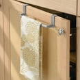 thumbnail image 2 of mDesign Steel Metal Over Cabinet Towel Rack Storage Organizer Bar - Silver, 2 of 6