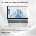 thumbnail image 5 of HP 17 inch Business Laptop, 17.3" FHD Anti-Glare Display, AMD Ryzen 5 7430U(Up to 4.3GHz), AMD Radeon Graphics, 32 GB RAM, 2 TB SSD, Wi-Fi 6, Windows11 Pro, 5 of 8
