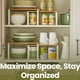 thumbnail image 3 of SONGMICS Organizadores de Cocina, Juego de 4 Estantes de Cocina, Apilables, Expandibles, Metal y Madera de Ingeniería, Blanco y Natural, 3 of 8
