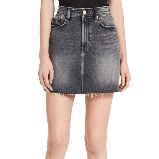 Calvin Klein Skirts - Calvin Klein Deep Womens Denim Frayed Mini Skirt ...