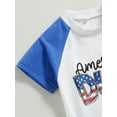 thumbnail image 5 of Wassery 4th of July Baby Boys Independence Day Outfits Cow Letters Print Short Sleeve Crew Neck T-shirt and Stars Stripes Shorts 2Pcs Toddle Summer Casual Outfit Set 0-3T, 5 of 8