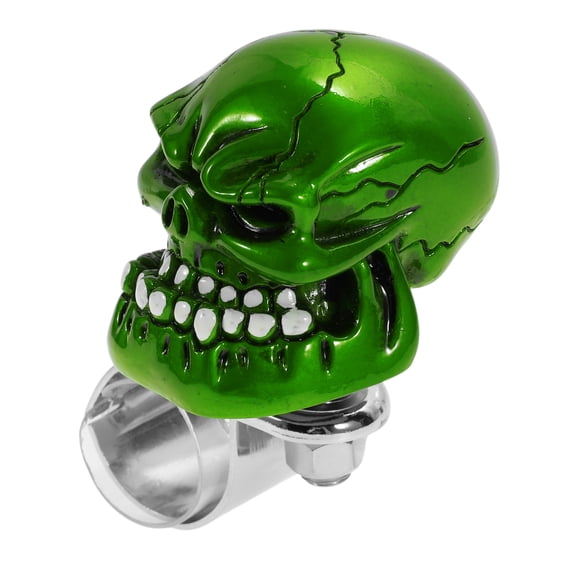30.5mm Car Steering Wheel knob Large Skull Vehicle Steering Wheel Rotator Ball for SUV Pickup Trucks Semi-Trailers Vans Boats Green 1 Pc