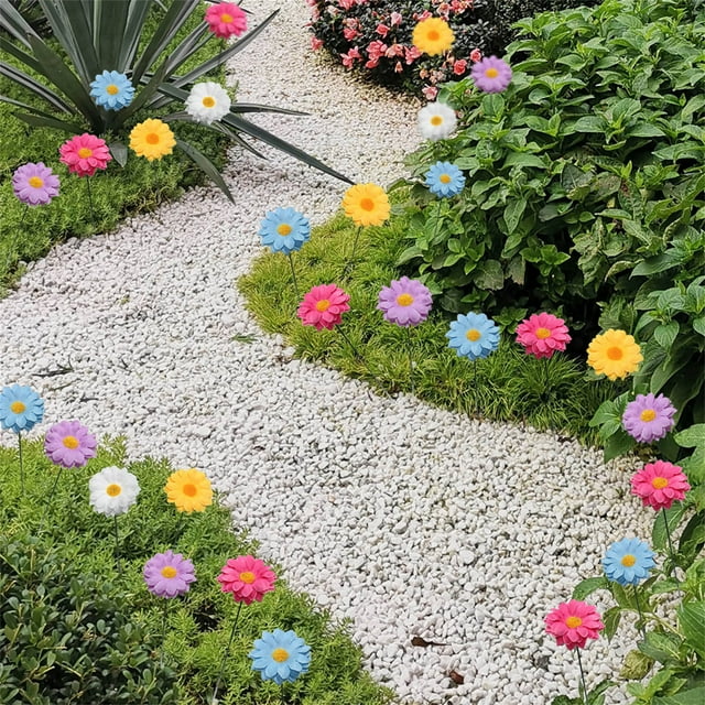 5 paquetes de margaritas artificiales Fiudx flores silvestres para exteriores plantas colgantes