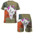 thumbnail image 2 of The Aristocats Boys Girls Short Sleeve Mesh T-Shirt And Shorts Outfit Set Summer Clothes Set for Kids, 2 of 8