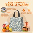 thumbnail image 5 of Daisy Pioneer Flower Insulated Lunch Bag for Women Men, Large Portable Soft Cooler Tote, Thermal Food Storage Bag with Pearl Cotton, 8.66L, 8.75"x5.75"x9.5", 5 of 6