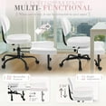 thumbnail image 4 of XgoodX  Ergonomic Criss Cross Legged Office Chair with Wheels, 360°Swivel Adjustable Height Kneeling Desk Chair with Footrest for ADHD, Yoga, Meditation, Home Office (Leather, White), 4 of 10