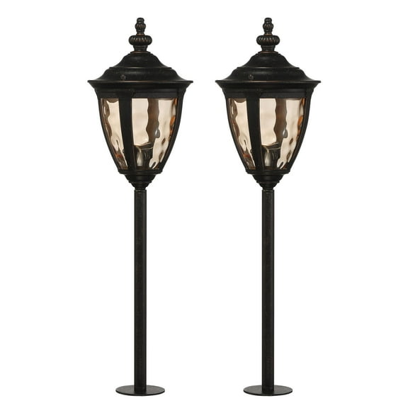 John Timberland Uvas 22 1/2" High Traditional Outdoor Landscape Path Lights Porch House Set of 2 LED Bulb Brown Bronze Finish