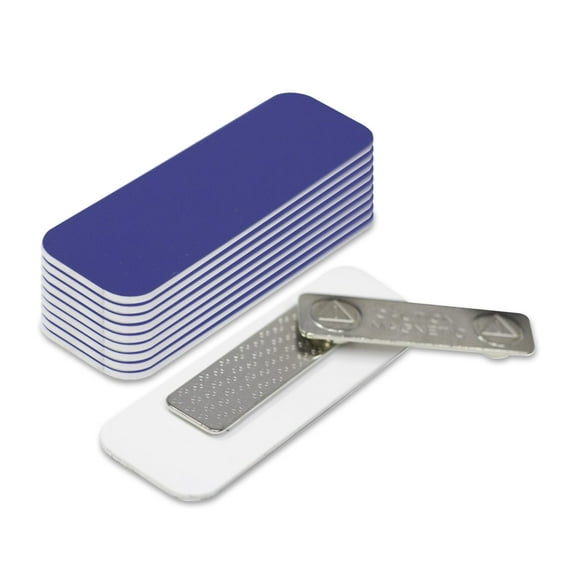 1" x 3" Round Corner Name Tag Badge Blanks with Magnetic Backing - 10 Pack (Blue)