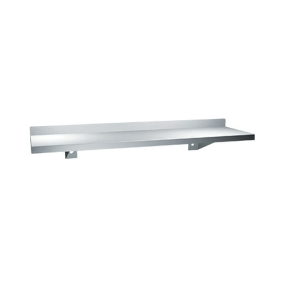 ASI-0694-60 - Shelf w/ Backsplash - Stainless Steel - 5”D X 60”L - Surface Mounted