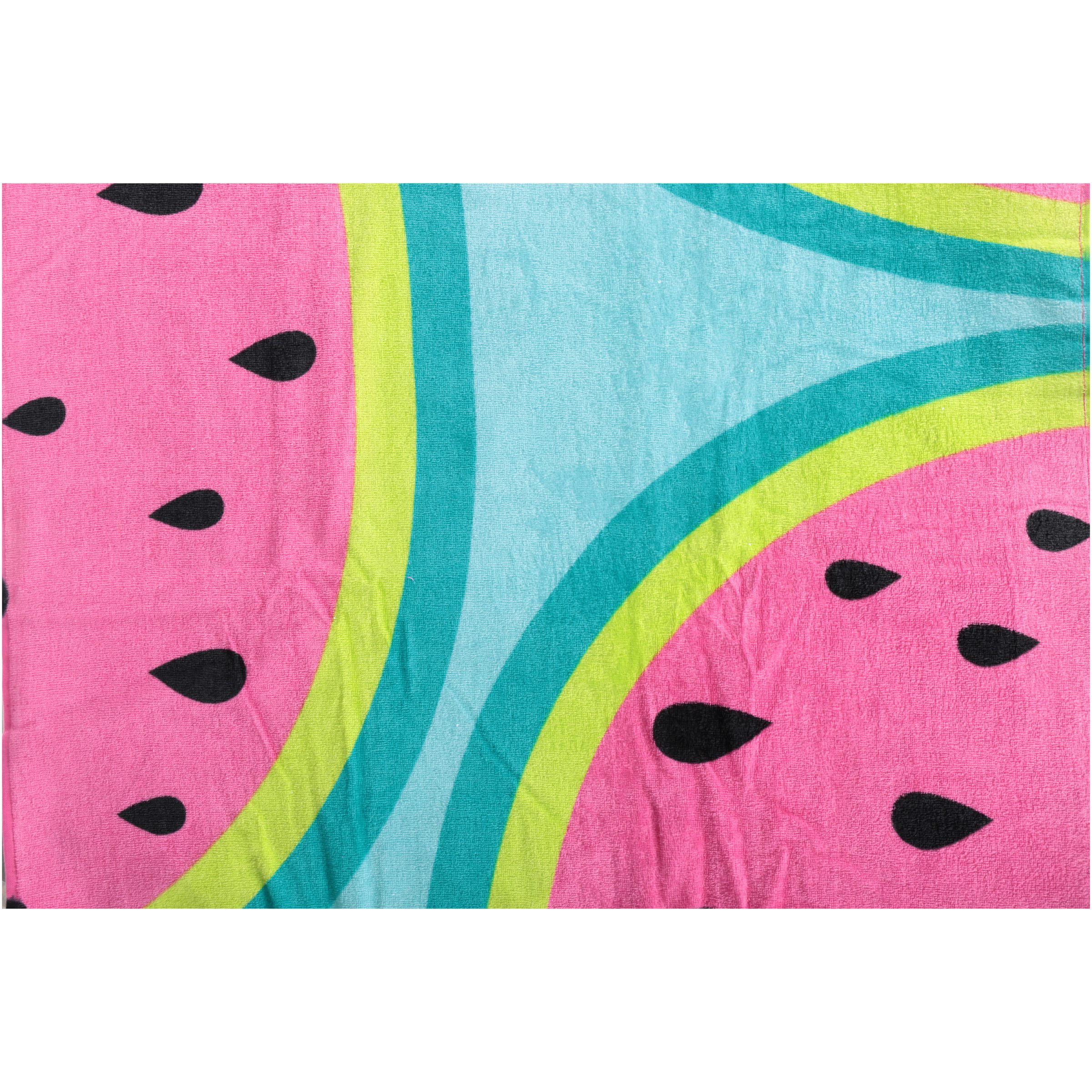 GIGGLE NOVELTY GIFT WATERMELON GIANT BATHROOM BEACH TOWEL BRIGHT RED MICROFIBRE 