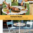 thumbnail image 6 of Elastic Fitted Round Tablecloth, Green Yellow Diamond Waterproof Stretch Table Cover for 45"-54" Tables, Modern Geometric Middle Century Beige Washable Outdoor Tablecloths for Patio, Picnic, Camping, 6 of 9