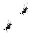 thumbnail image 3 of maskred Cute Girl On Swing Wall Stickers Delightful Inspiration To Room Has Strong 2Set, 3 of 6