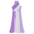 thumbnail image 3 of Haitryli Kids Girls Lyrical Dance Costume Color Block Mesh Tulle Flowy Maxi Long Dress Modern Contemporary Dancewear Light Purple 8, 3 of 5