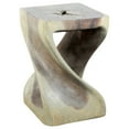 thumbnail image 3 of Strata Furniture Tabouret 16x10" en Bois de Style Traditionnel en Gris, 3 of 6
