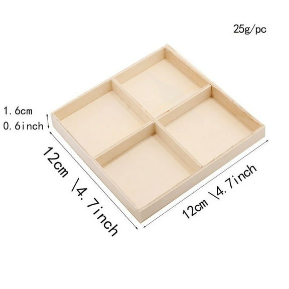 6 Grid Wooden Box Home Decoration Christmas Handmade Wood Chips DIY Accessories